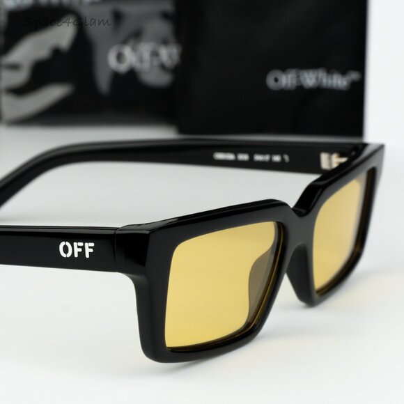Off-White Women Sunglasses Black Yellow Square OERI13A WARREN 1018 NEW AUTHENTIC main image 6